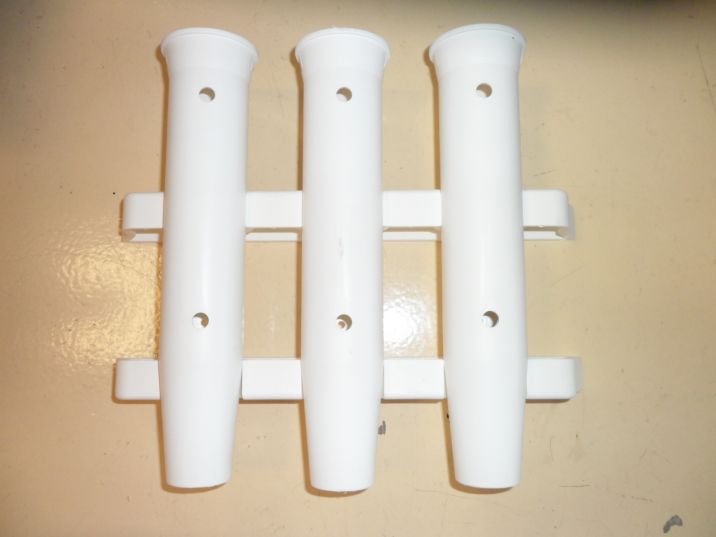 Rack fixe porte-cannes 3 tubes BLANC